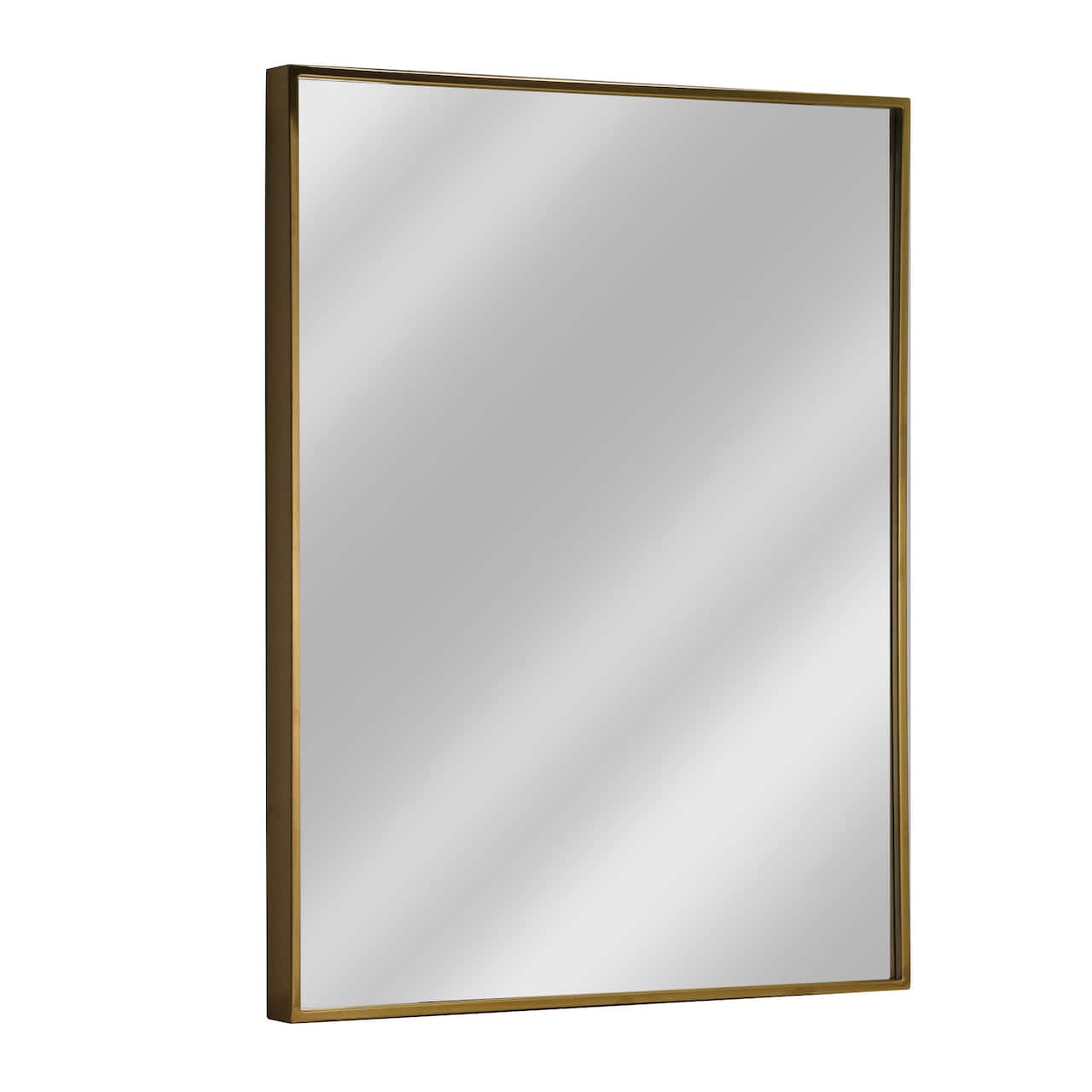 Head West Brassy Gold Spectrum Metal Rectangular Bathroom Vanity Mirror - 30" x 24"